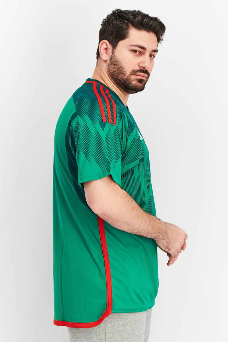 Adidas Men Sportwear Fit Short Sleeves Mexico 22 Home Jersey, Green - Image 2